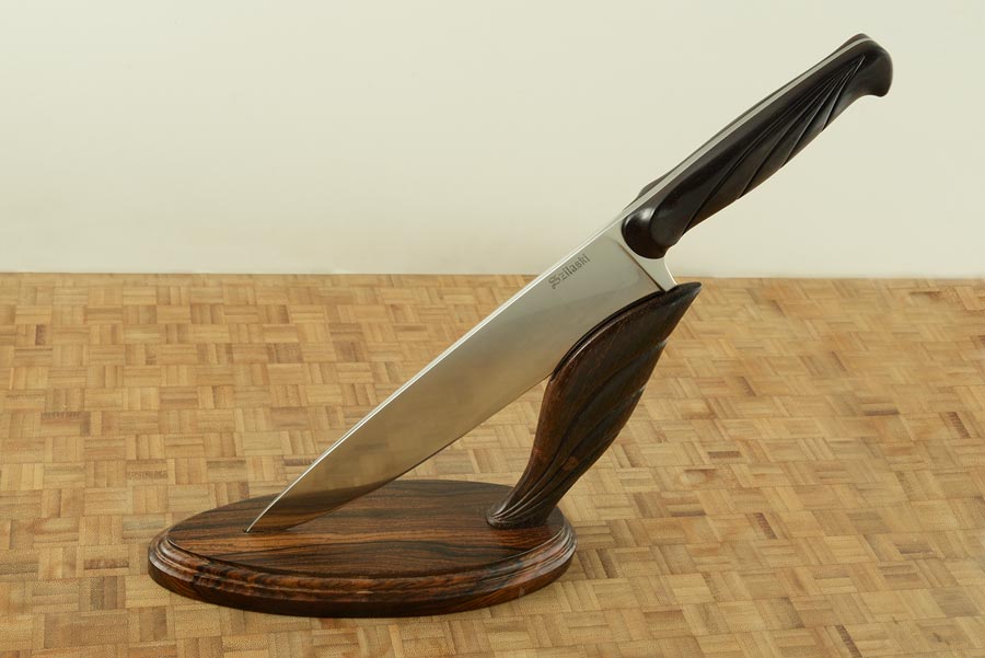 Chef's Knife (8-1/2 in.) with Carved Cocobolo
