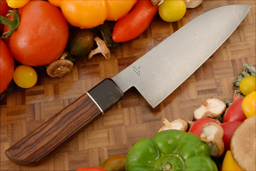 Damascus Santoku (5-3/4 in.) with Ironwood and Buffalo Horn