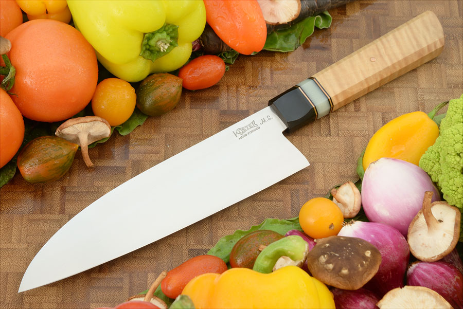 Chef's Knife - Santoku - with Curly Maple (7-1/2 in.)