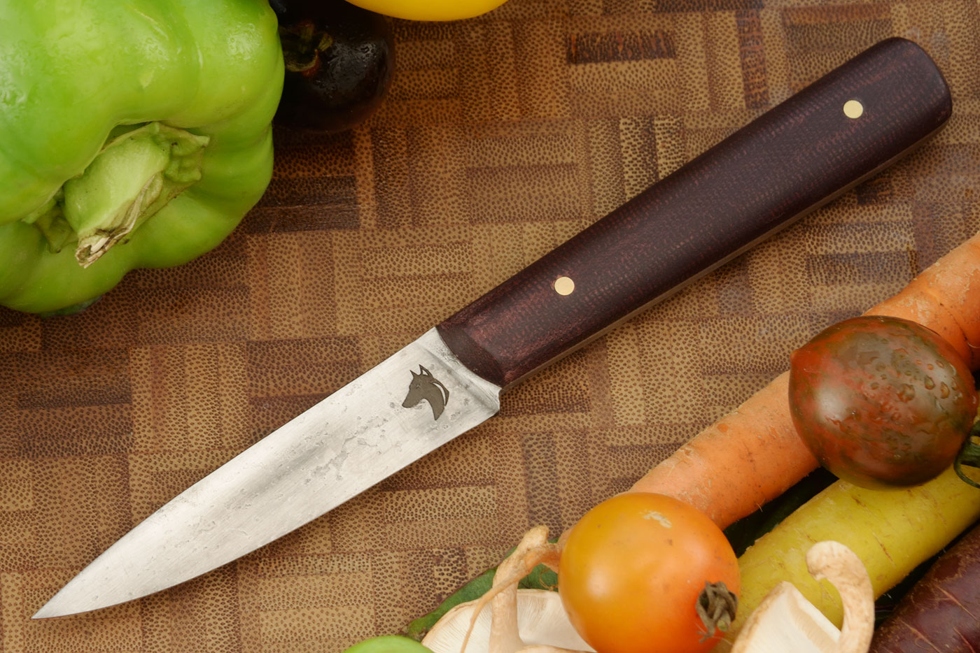 Paring Knife (3.2 in.) with Maroon Micarta