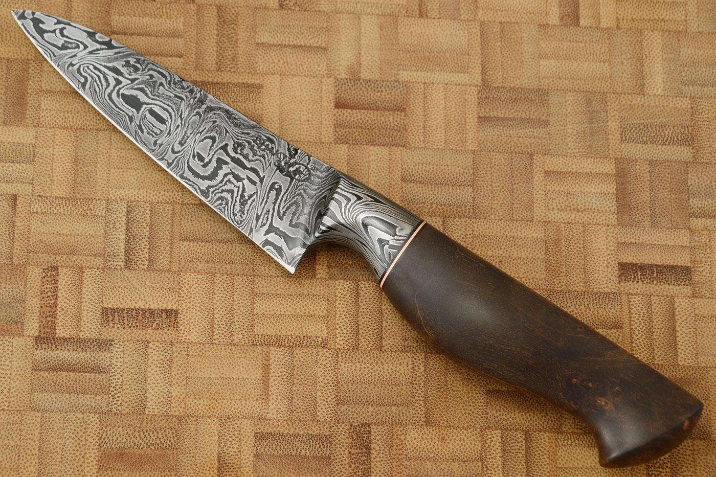 Paring Knife (4 in.) with Big Leaf Maple and Damascus