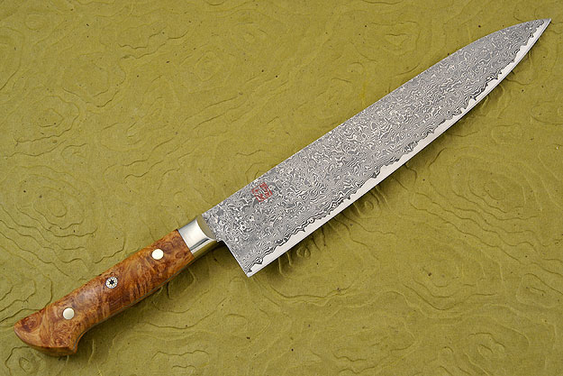 Chef's Knife - Gyuto - 9 1/2 in. (240mm) with Afzelia Burl Handle
