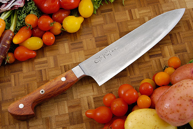 Western Chef's Knife, Suminagashi with Sheoak Burl - 180mm (7 1/4 in)