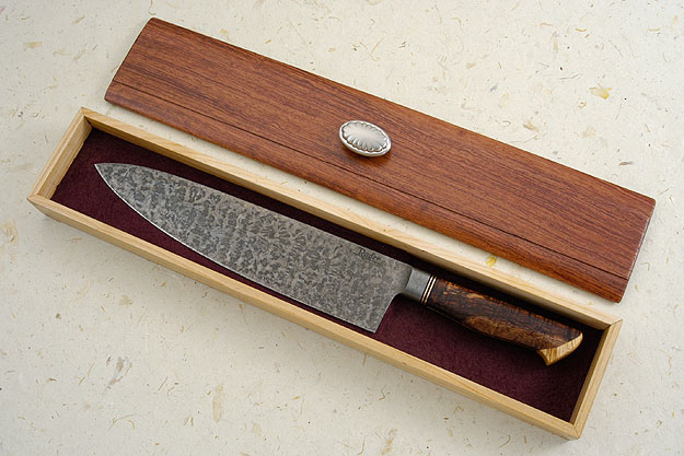 Chef's Knife with Curly Koa and Box Elder Burl (9-3/4 in.)