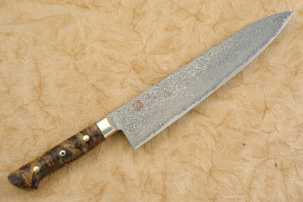 Chef's Knife - Gyuto - 9 1/2 in. (240mm) with Spalted Maple Burl Handle