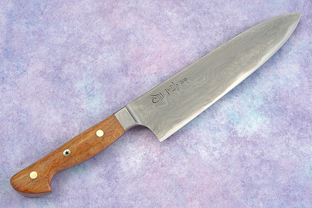 Western Chef's Knife with Sheoak Burl, Suminagashi - 180mm (7 1/8 in)