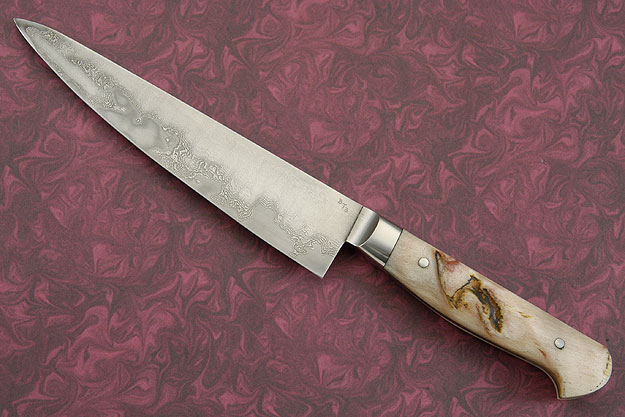 Damascus Petit Gyuto/Utility Knife with Sheep Horn (5-3/4 in.)