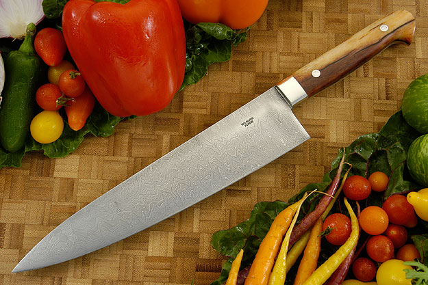 Damascus Chef's Knife with Giraffe Bone (9-1/2 inches)