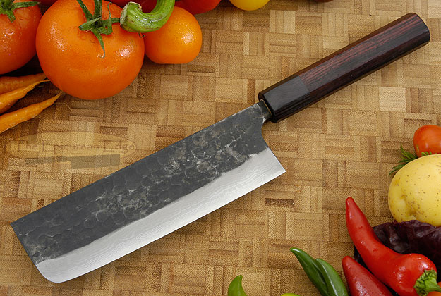 Tojinbo Damascus Chef's Knife - Nakiri - 7-1/8 in. (180mm)