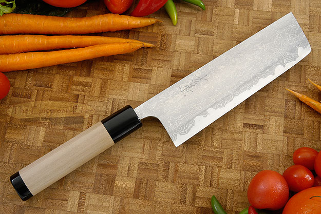 Damascus V2S Damascus Chef's Knife - Nakiri - 6-1/2 in. (165mm)