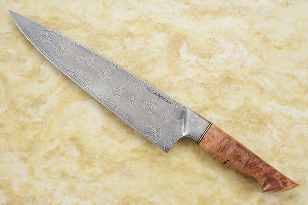 Chef's Knife (9.9 in) with Mosaic Damascus and Maple Burl