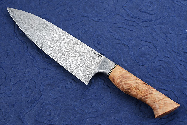 Chef's Knife (7-1/2 in.) with Fire Maple and Lillypad Pattern Damascus