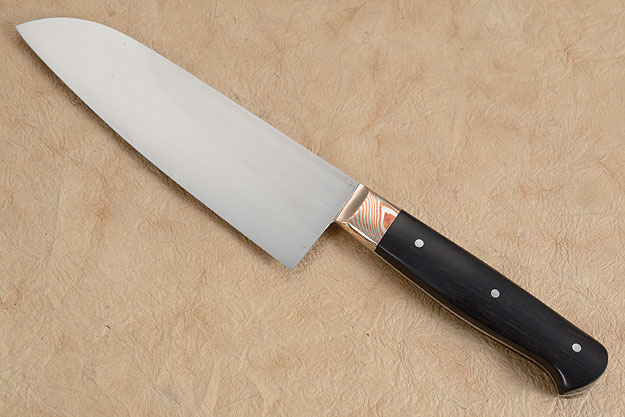 Chef's Knife (Santoku) with African Blackwood and Mokume (5.8
