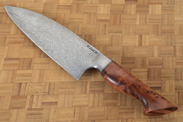 Chef's Knife (6-1/2 in.) with Quilted Thuya Burl and Koi Pond Damascus (LEFT HANDED!)