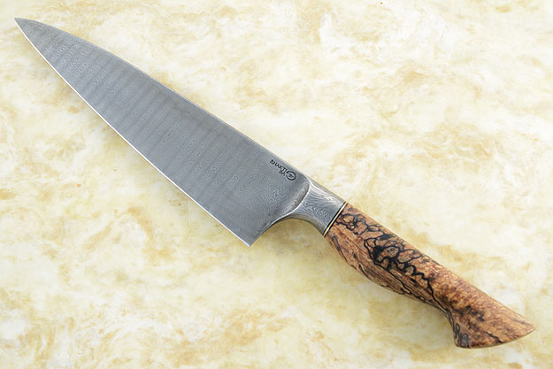 Chef's Knife (8-1/2 in.) with Spalted Mango Burl and Laddered Damascus