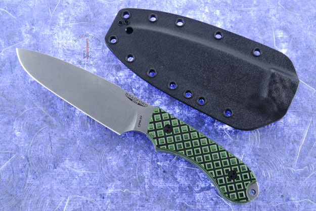 Guardian 5 - Toxic Green/Black G10, Stonewash Blade, Sabre Grind - CPM-3V