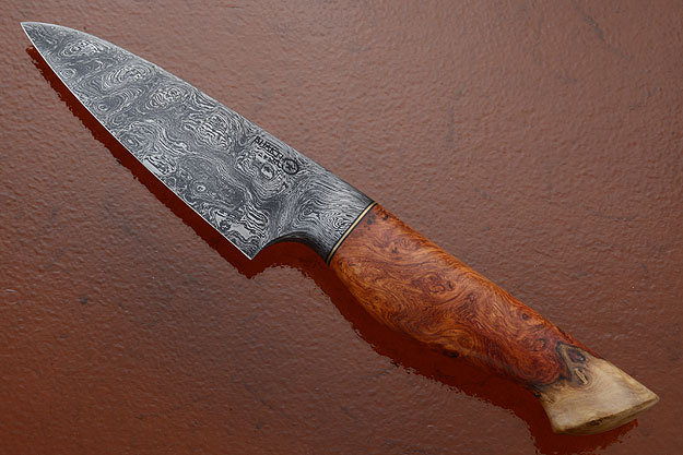 Chef's Knife (4-1/4 in.) with Amboyna Burl and Damascus