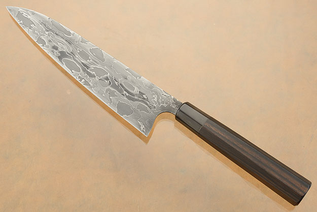 Damascus Chef's Knife (Gyuto) with Macassar Ebony (7