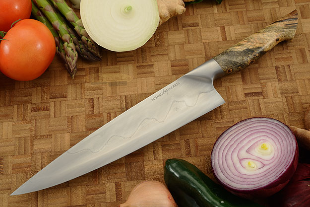 Miso-Honyaki Chef's Knife (9-1/4 in.) with Buckeye Burl