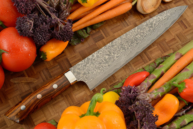 Damascus Chef's Knife (Gyuto) - 240mm (9-1/2in) - with Ironwood
