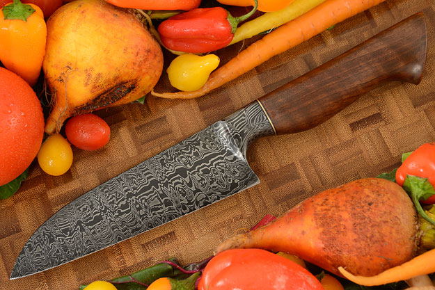 Integral Damascus Chef's Knife - Santoku - (5-1/2