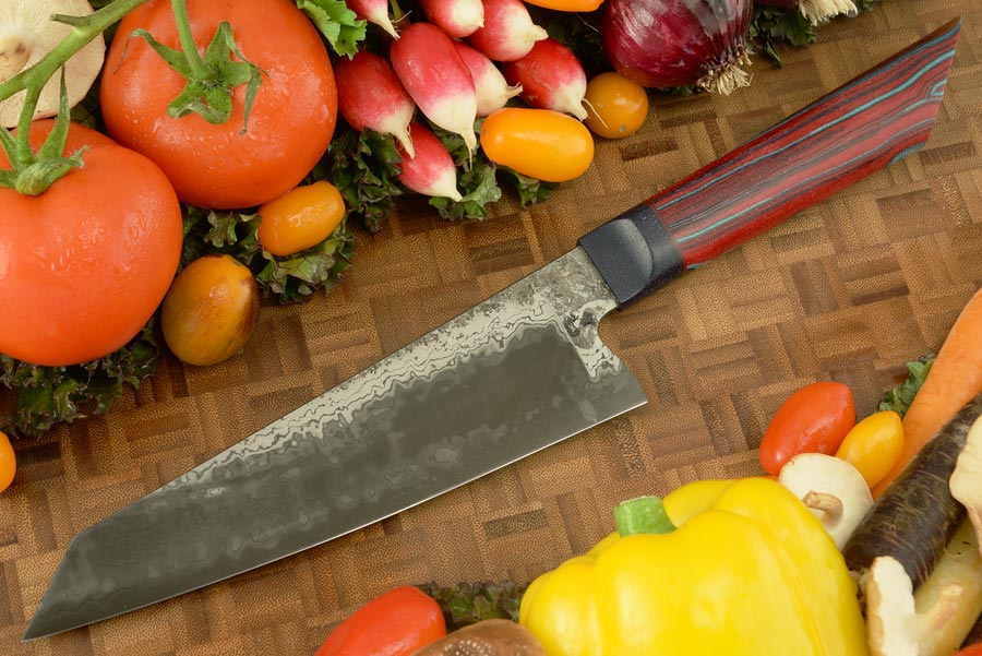 Damascus San Mai Chef's Knife - Kiritsuke Gyuto (8 in) with G-Carta