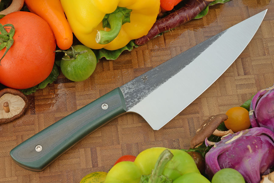 Chef's Knife with Vintage Emerald Micarta (6-1/2 in)