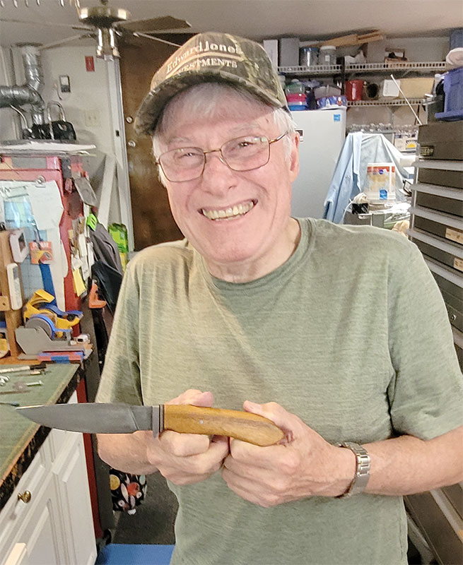 Jim Arbuckle with a just-completed knife