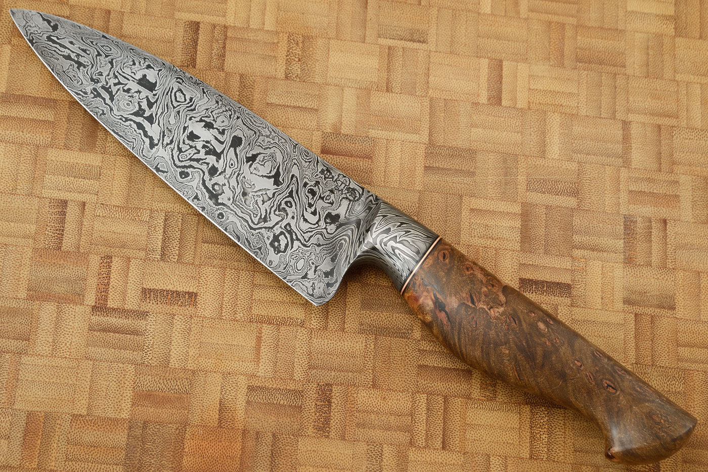 Integral Damascus Chef's Knife (6-1/4 in.) with Big Leaf Maple