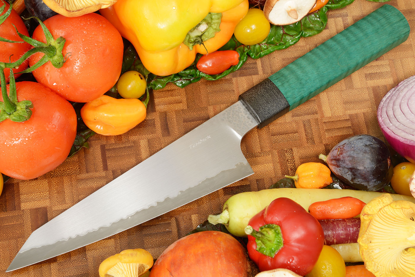 San Mai Chef's Knife (Gyuto) with Curly Maple - 6-2/3 inches