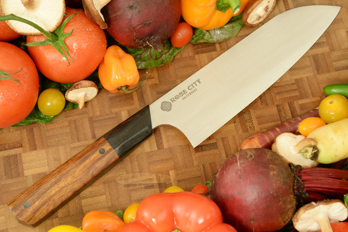 Swift Chef's Knife (Santoku) -- 7-1/8 in.. -- with Ironwood -- AEB-L Stainless Steel