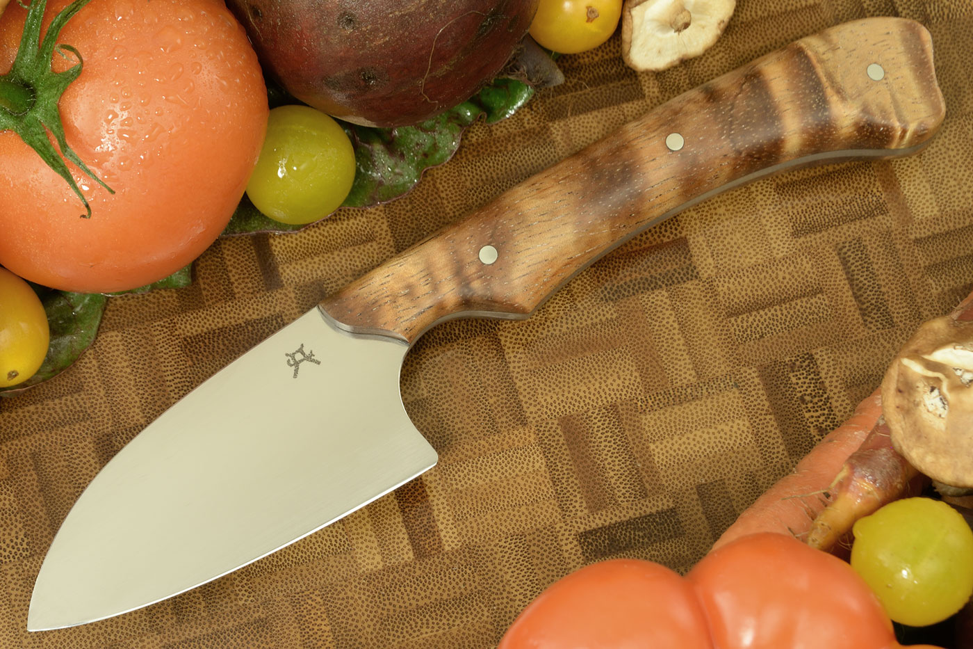 Petit Santoku (3-1/8 in) with Curly Koa