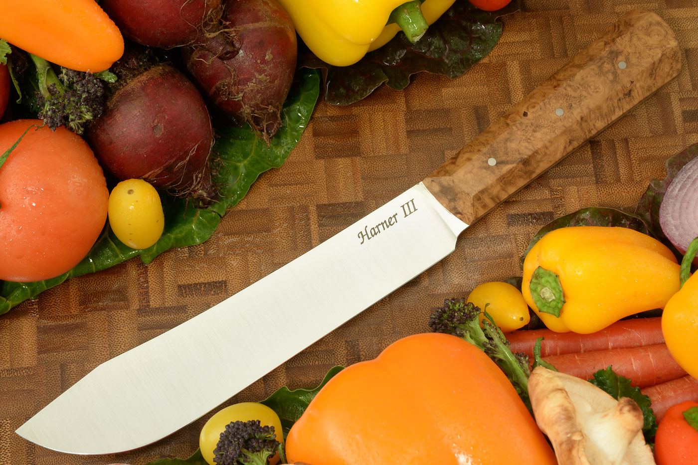 Bull Nose Butcher Knife (7 in.) with Honey Locust Burl