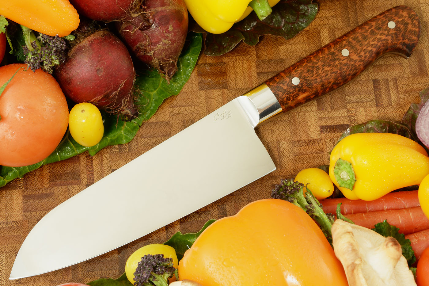 Chef Knife (Santoku) - Mizu-Honyaki with Snakewood (6-3/4 in.)