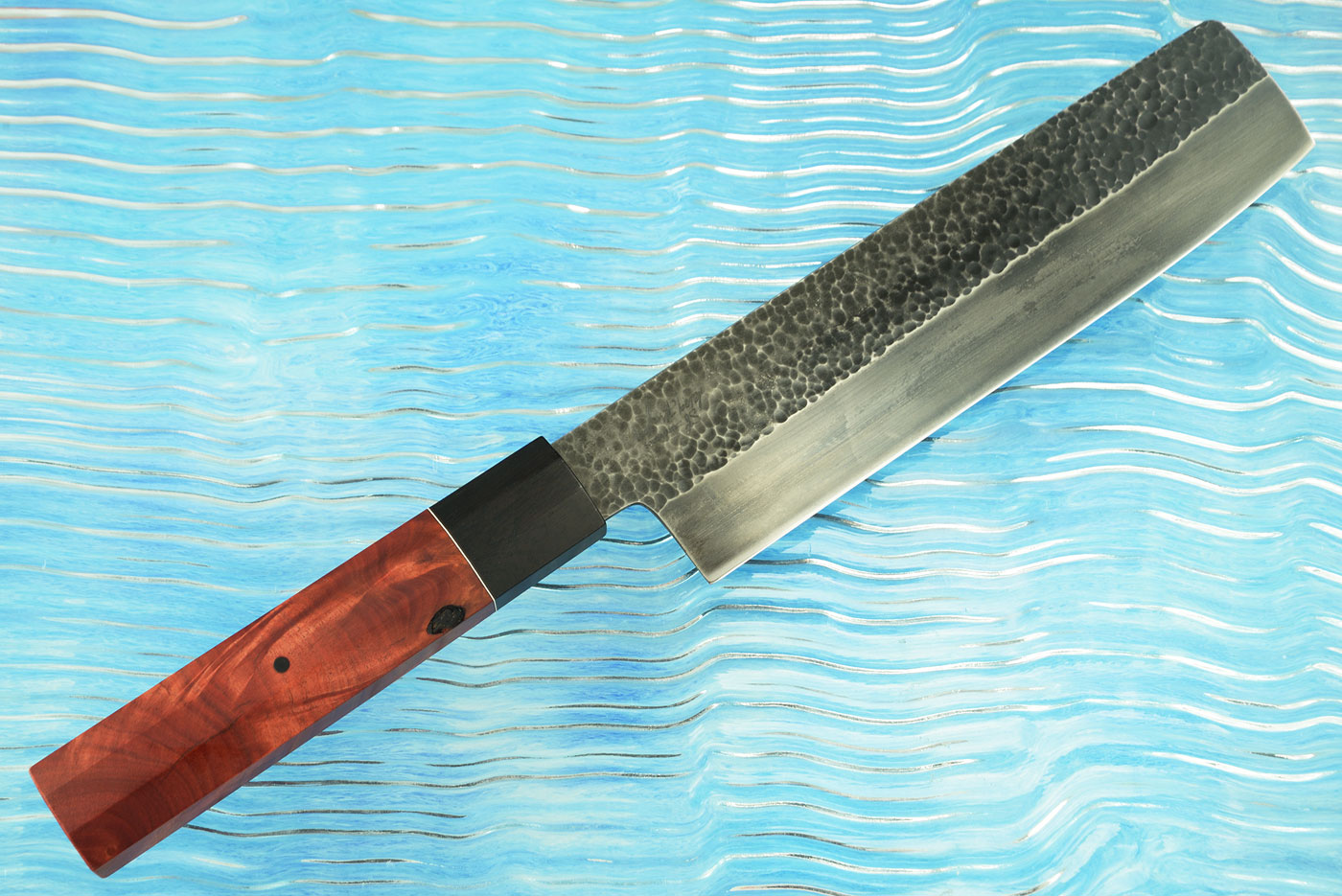 Vegetable Utility (Usuba) with Red Ivory and African Blackwood - 170mm