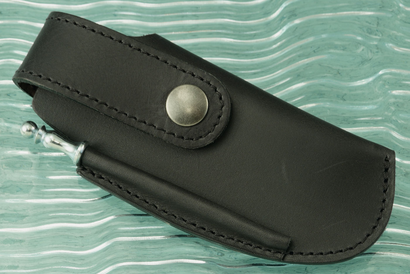 Belt Pouch for Laguiole Magnum Corkscrew, Black Leather