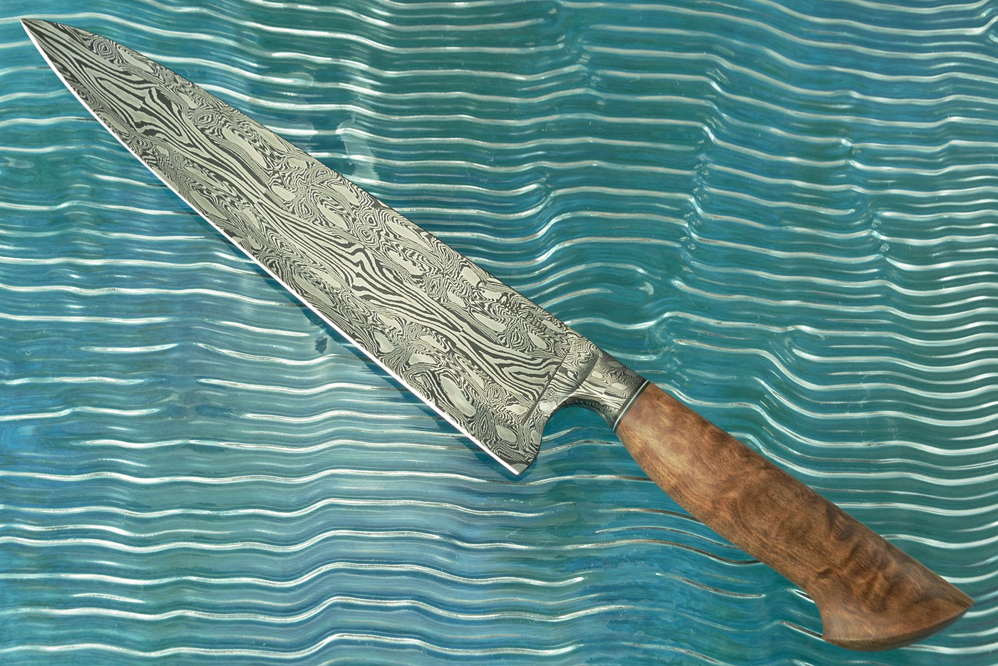 Integral Mosaic Damascus Chef's Knife (8-1/4 in) with Quilted Maple
