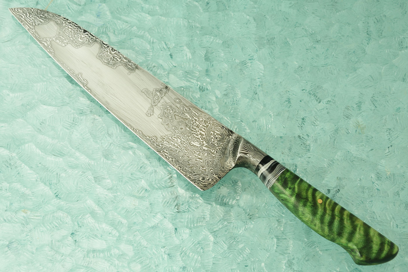 Integral Damascus Chef's Knife (8-1/2 in.) with Curly Cottonwood