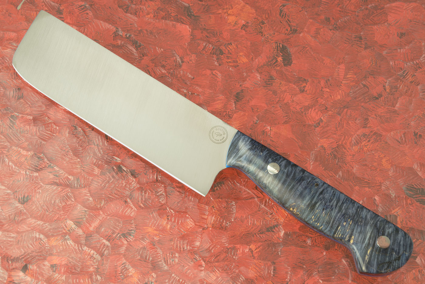 Chef's Knife - Nakiri (6-1/3 in.) with Blue Box Elder Burl