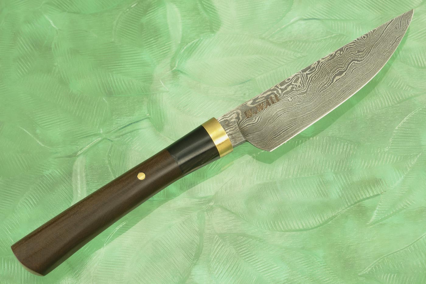 River Damascus Paring Knife (4 in.) with Maple and Buffalo Horn