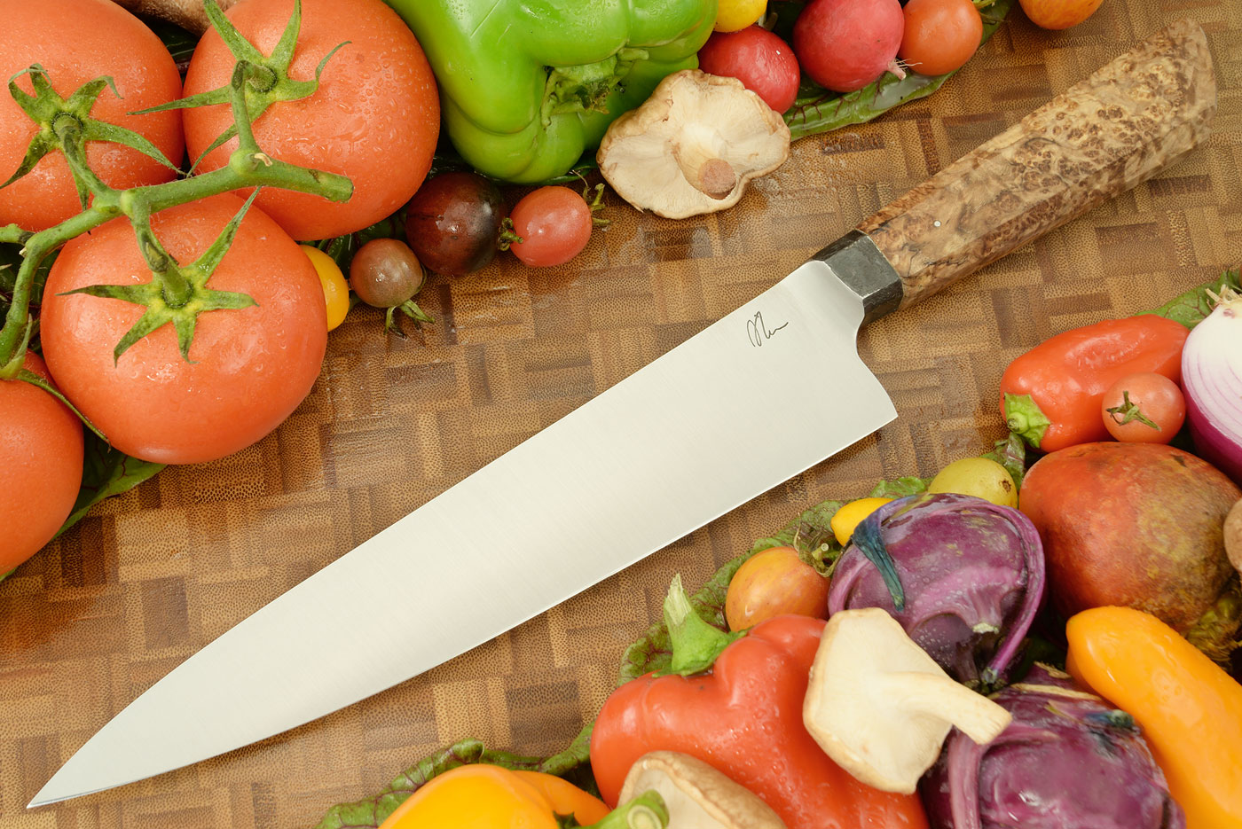 Integral Chef's Knife/Gyuto (9.8 Inches) with Black Ash Burl