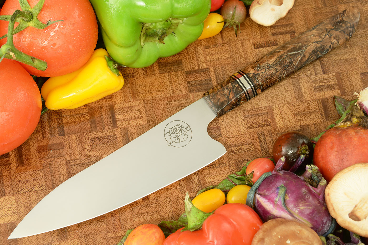 Chef's Knife (6-1/2 inches) with Spalted Maple Burl