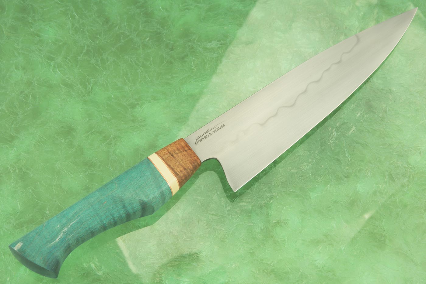 Chef's Knife with Curly Maple and Tasmanian Blackwood