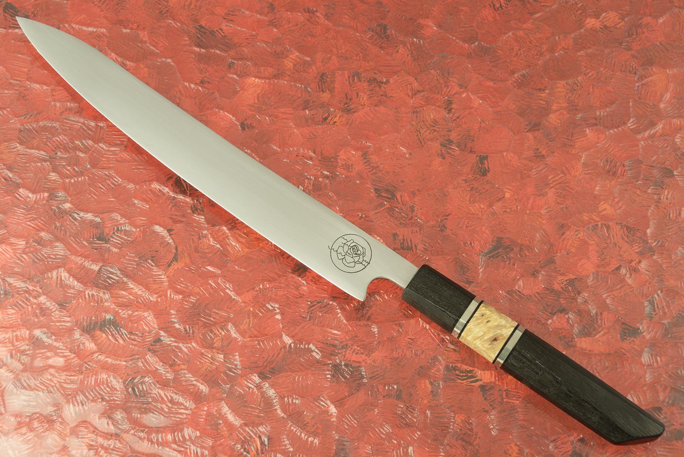 Slicing Knife/Sujihiki (9-1/3 inches) with Bog Oak and Box Elder Burl