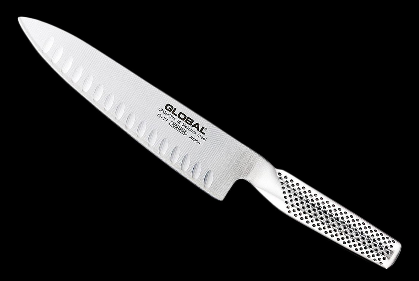 Global Chef's Knife with Granton Edge - 8 in. (G-77)