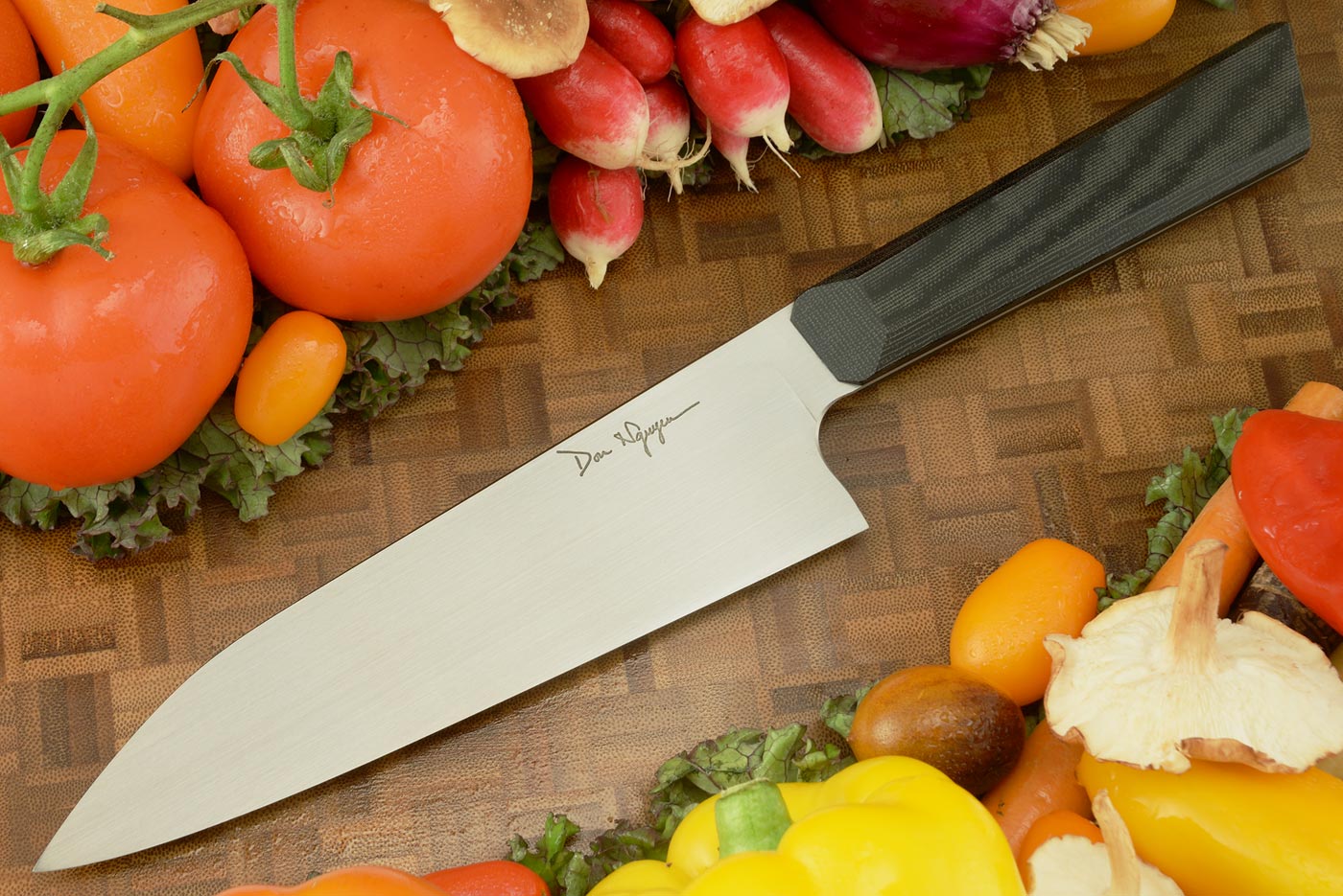 Chef's Knife (Gyuto) with Black Micarta -- 7-1/8