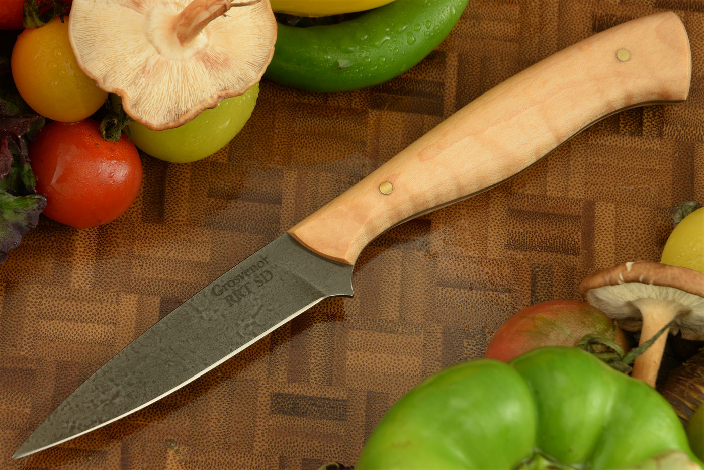 Paring Knife with Curly Maple