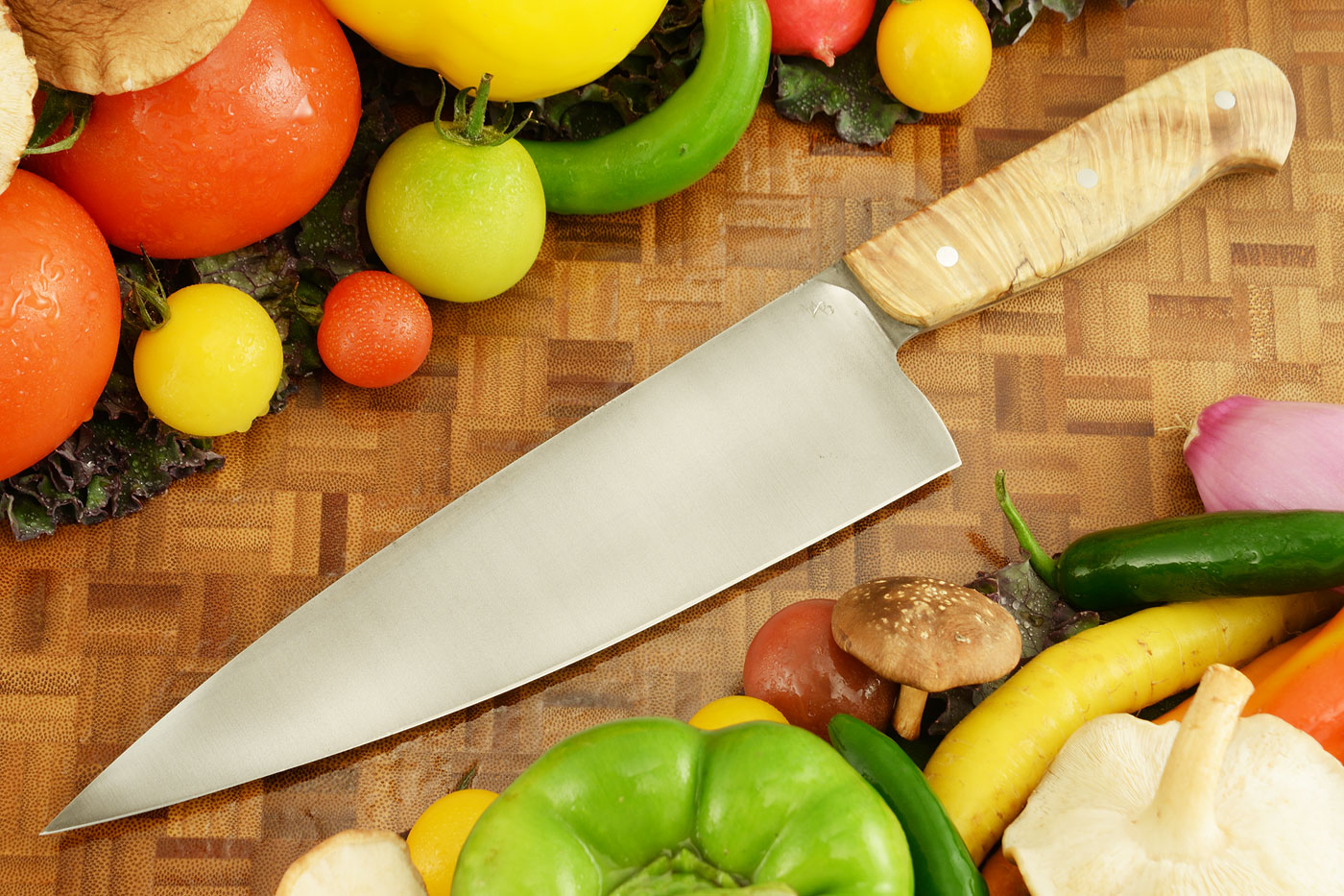 Forged Chef's Knife (8 in) with Maple Burl