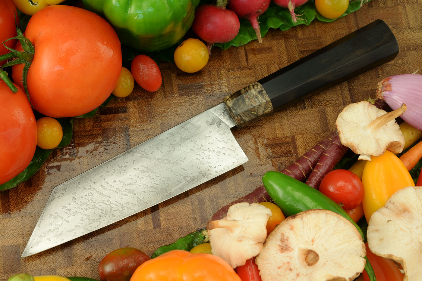 Chef's Knife - Bunka (6-1/2 in.) with African Blackwood and Buckeye Burl