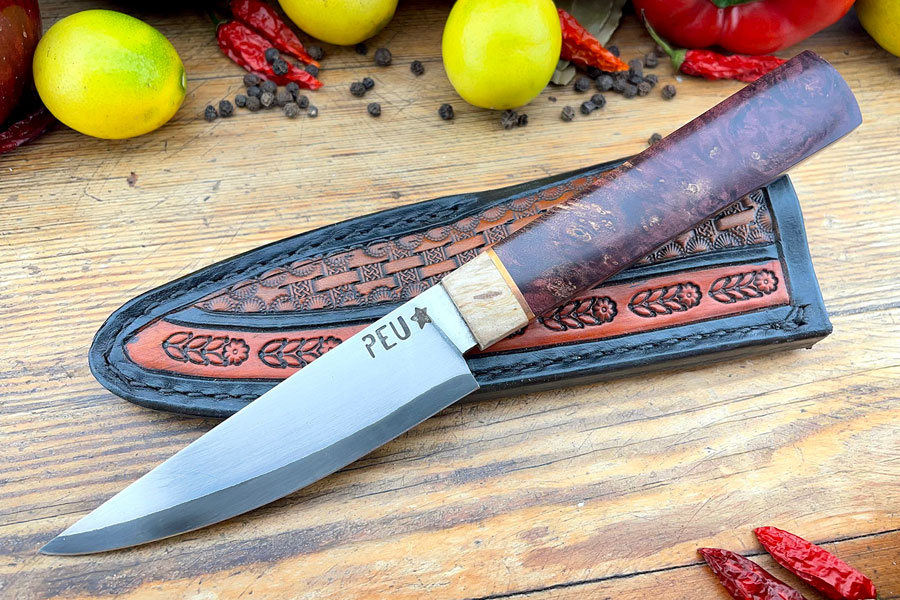San Mai Paring Knife with Maple Burl (4 in)